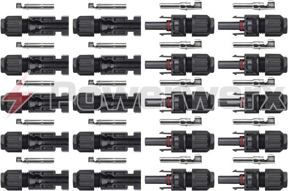 Picture of 10 Pairs MC4 Male/Female Solar Panel Cable Connectors