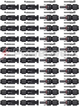 Picture of 20 Pairs MC4 Male/Female Solar Panel Cable Connectors