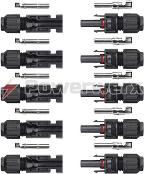 Picture of 5 Pairs MC4 Male/Female Solar Panel Cable Connectors