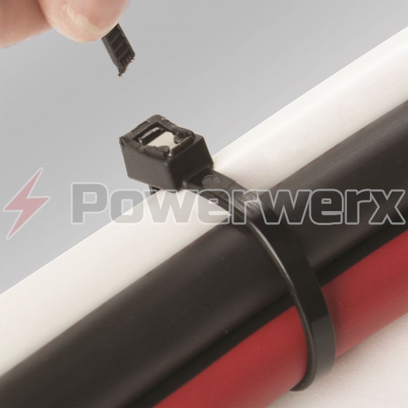 Picture of Ancor 199285 UV Black 14" Self Cutting Cable Ties Bag of 50