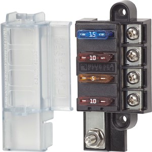 Picture of Blue Sea 5045 4 Circuit ST Blade Compact Fuse Block with Cover, 4 Circuits