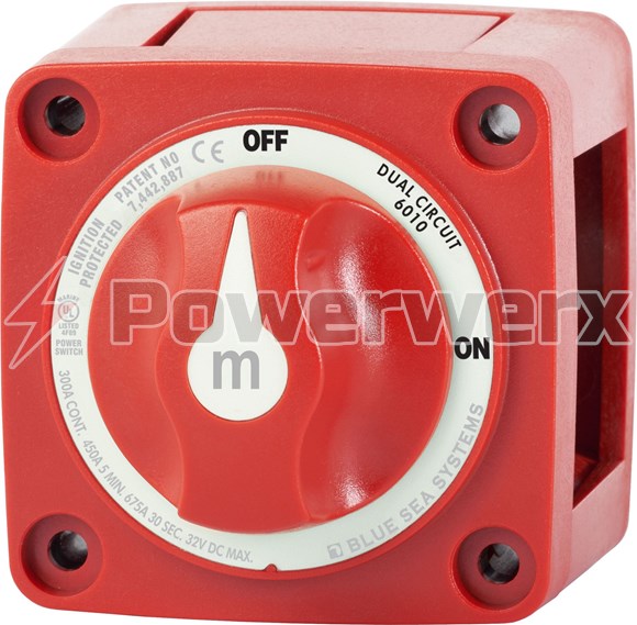 Picture of Blue Sea 6010 m-Series Mini Dual Circuit Battery Switch Red