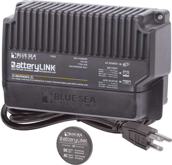 Picture of Blue Sea 7608-BSS BatteryLink Multistage 20A Battery Charger with 170A Integrated ACR