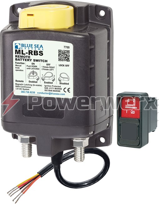 Picture of Blue Sea 7700 ML-RBS Remote Battery Switch with Manual Only Control 12V DC 500A