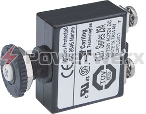 Picture of Blue Sea Push Button Reset Only Screw Terminal Circuit Breakers 10A to 25A