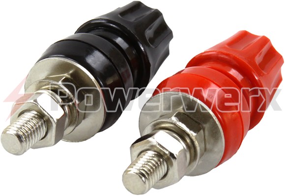 Picture of Heavy Duty Binding Post Red/Black Pair for 1/4" Ring Terminals (M6)