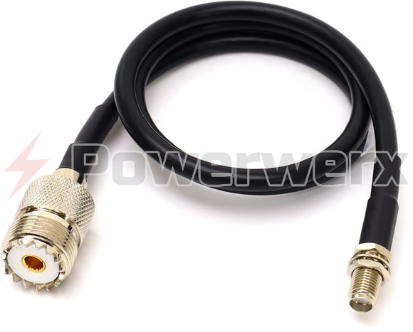 Picture of Powerwerx CXA-RV Coax Adapter Jumper Reverse SMA Female 18" to SO-239