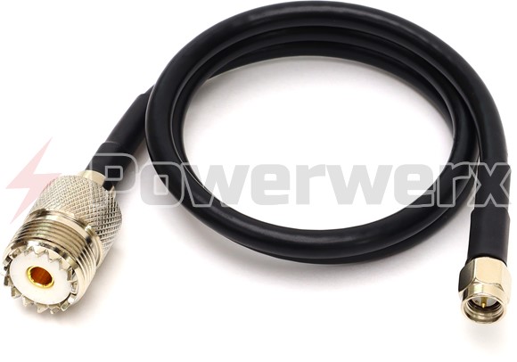 Picture of Powerwerx CXA-ST Coax Adapter Jumper Standard SMA Male 18" to SO-239