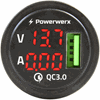 Picture of Powerwerx Panel Mount Combination Single USB QC 3.0 with Red LED Volt & Amp Display