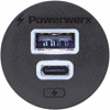 Picture of Powerwerx Panel Mount Combination USB QC3.0 and USB Type-C QC4.0 75W Fast Device Charger