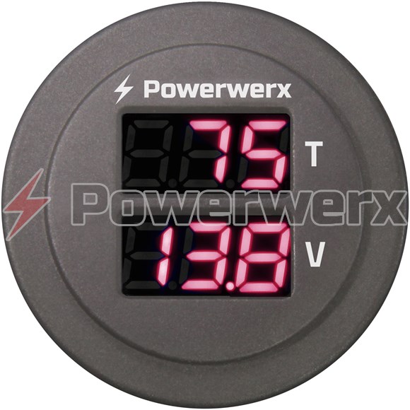 Picture of Powerwerx Panel Mount Combo Temperature and Volt Meter