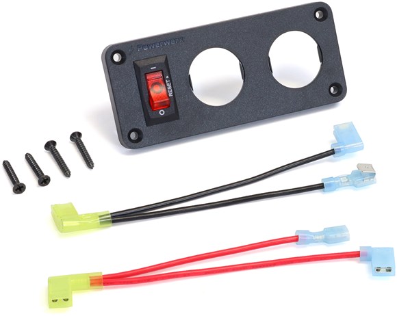 Picture of Powerwerx PanelPlateSW2 Blank Panel 2 Position with Circuit Breaker and Harness