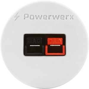 Picture of Powerwerx PanelPole1-White, Panel Mount Housing for a Single Powerpole Connector with a Weather Tight Cover in White