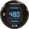 Picture of Powerwerx PanelUSB48 Panel Mount Dual USB 3.1A Fast Device Charger with Digital Voltage Display for 24/36/48V Systems