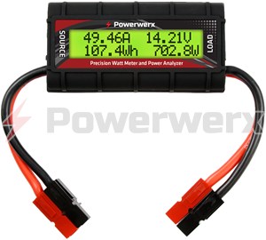 Picture of Powerwerx Watt Meter, DC Inline Power Analyzer, 45A Continuous, 12 Gauge, Powerpole Connectors