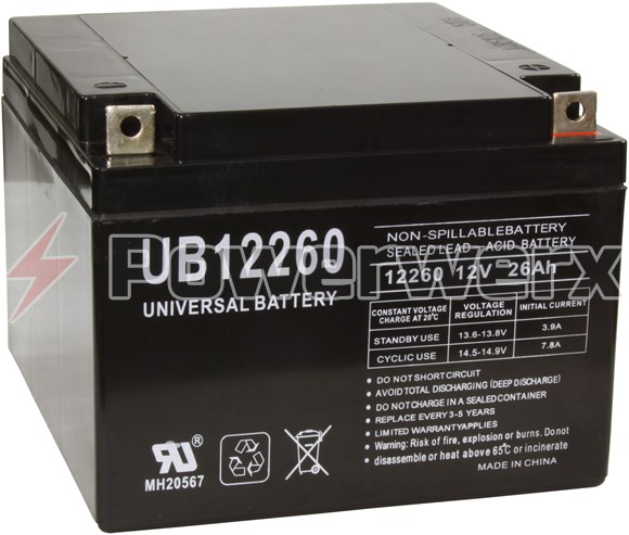 Picture of UPG UB12260 D5747 12V 26Ah T3 Terminal Sealed Lead Acid (SLA) Battery