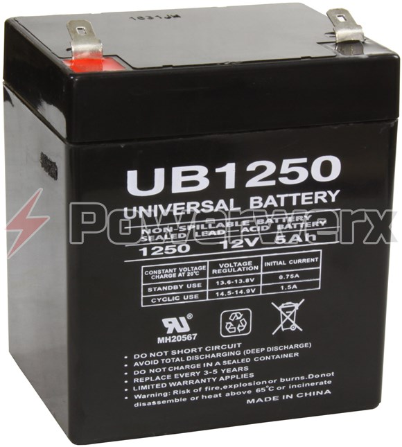 Picture of UPG UB1250 D5741 12V 5Ah F1 Terminal Sealed Lead Acid (SLA) Battery