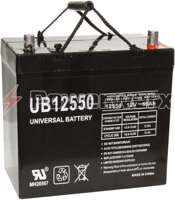 Picture of UPG UB12550 Group 22NF 12V 55Ah Z1 Terminal Sealed Lead Acid (SLA) Battery